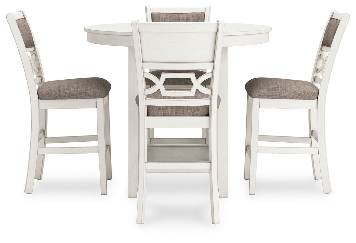 Erinberg - Dining Room Counter Table Set (Set of 5) - Antique White - R&R Furniture Gallery (Fountain Valley, CA)