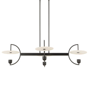 Kyoto - 4 Light Linear LED Chandelier - Black
