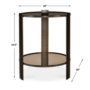 Hanson - Side Table - Bronze & Dark Glass