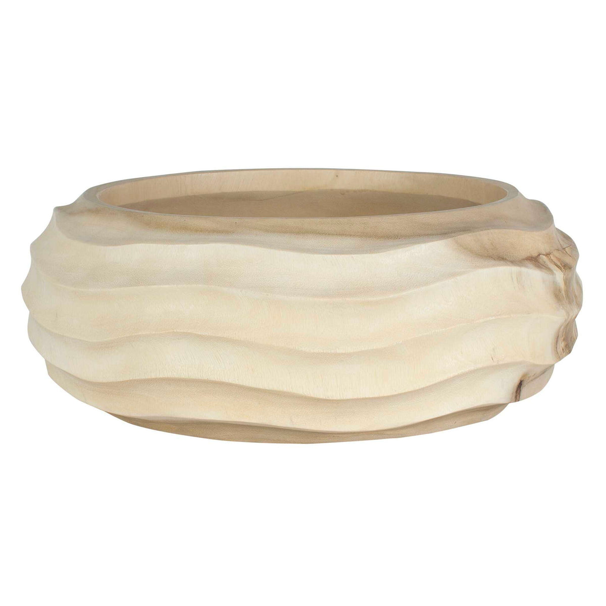 Waveform - Bleached Wood Bowl - Beige