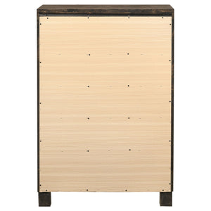 Bren - 5 Drawer Chest With Handles And Block Legs - Rustic