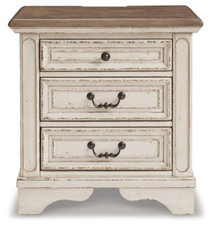 Realyn - Three Drawer Night Stand - White / Brown / Beige - R&R Furniture Gallery (Fountain Valley, CA)