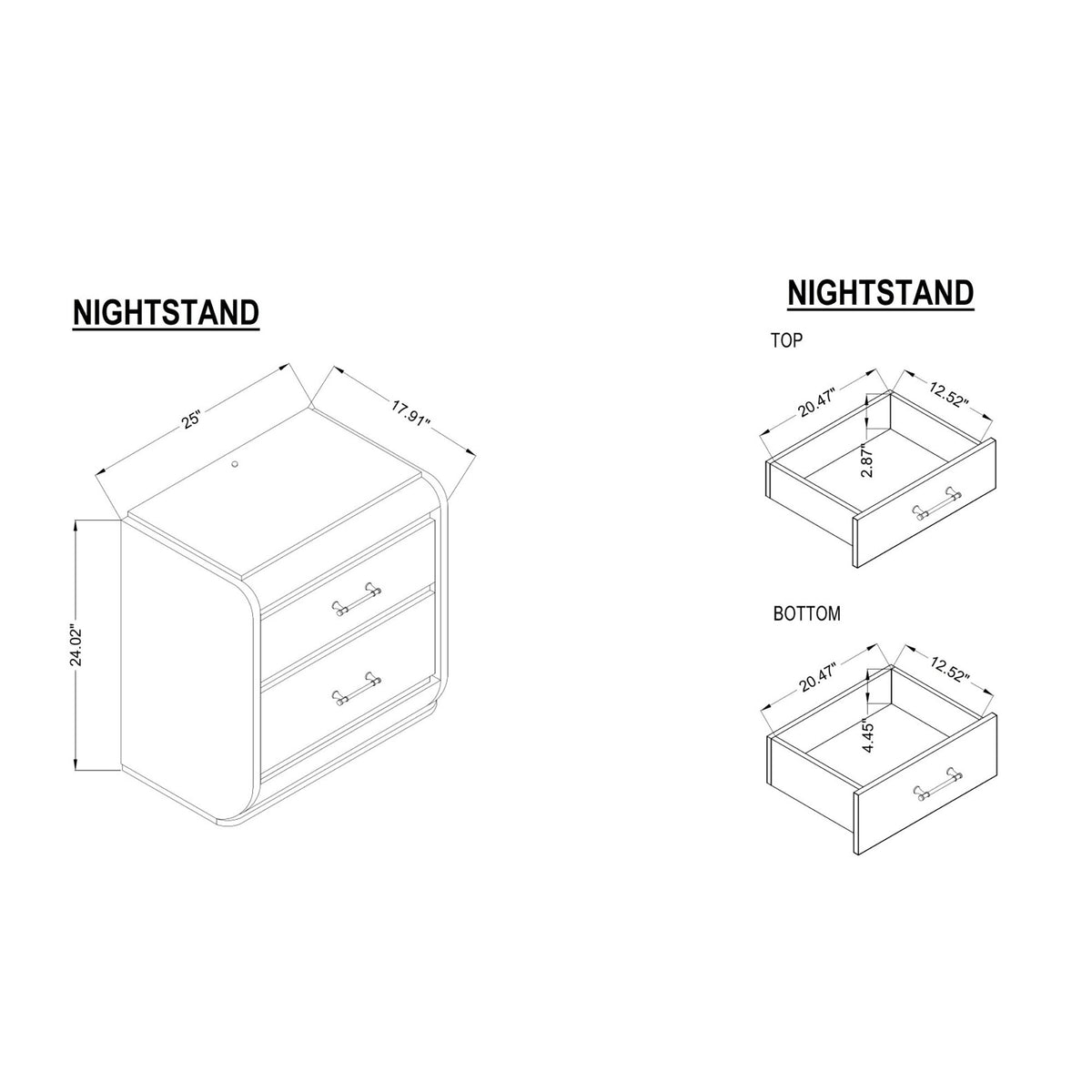Gigi - Nightstand With LED Lighting For Bedroom Storage - Gold