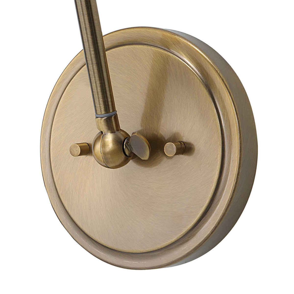 Uttermost Exeter 1 Light Adjustable Gold Sconce with modern design, featuring a sleek gold finish and adjustable arm.