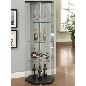 Tenley - 4 Shelf Curio Cabinet With Hexagonal Design