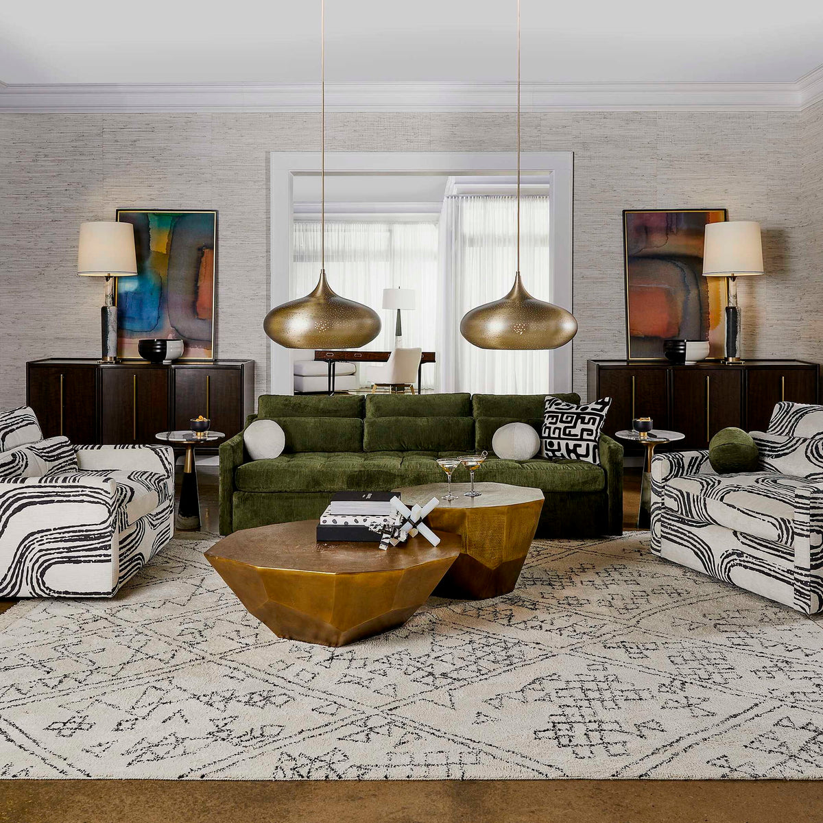 Slope Sofa - Sofa - Martini Olive Antique Velvet