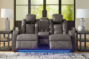 Fyne-dyme - Power Reclining Loveseat With Console/Adj Hdrst - R&R Furniture Gallery (Fountain Valley, CA)