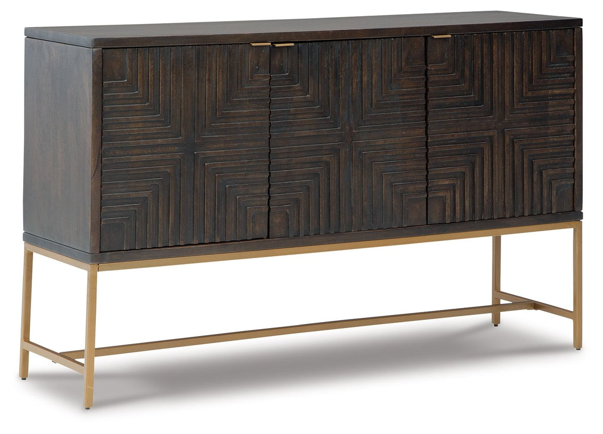 Elinmore - Accent Cabinet - Brown / Gold Finish - R&R Furniture Gallery (Fountain Valley, CA)