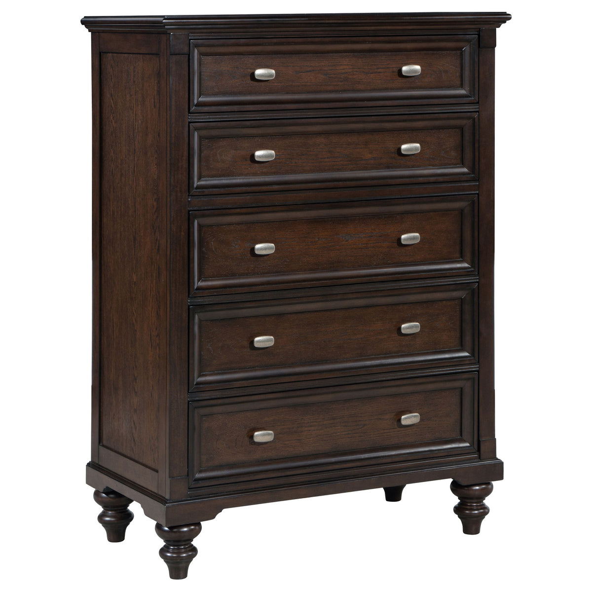 Berwick - 5 Drawer Chest With Felt Lined Top Drawers - Dark Oak