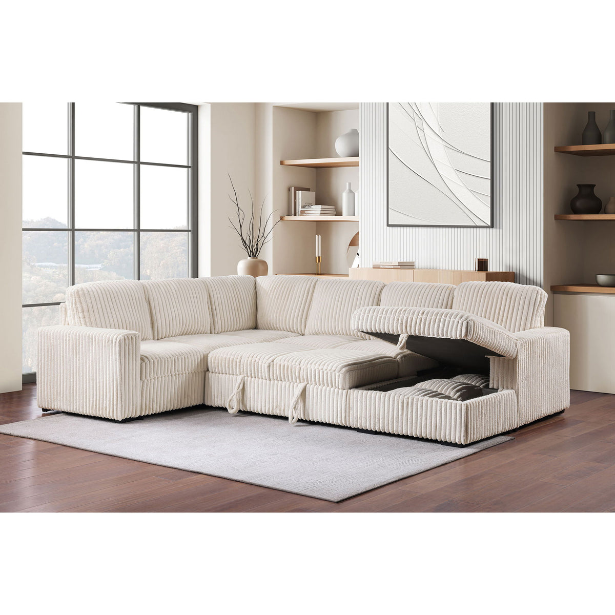 Thurston - Storage Sectional Sofa With Pop Up Bed