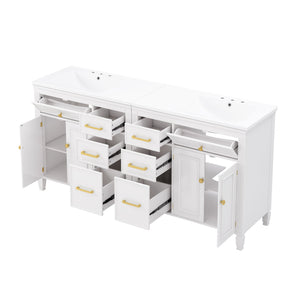 2 Piece Freestanding Bathroom Vanity Set With Sink Top, Reversible Dual Layout