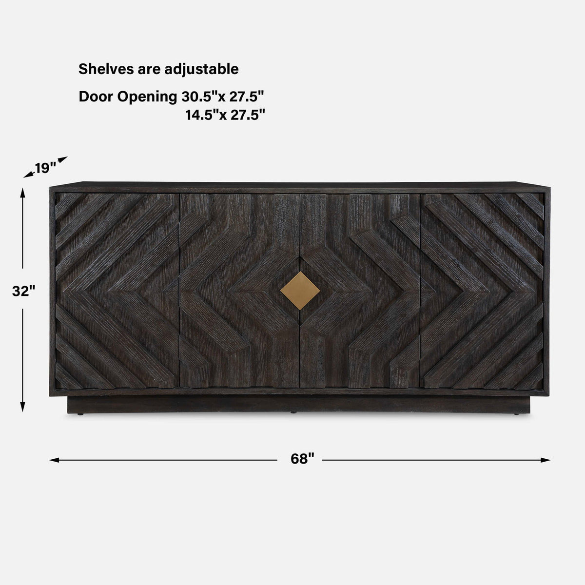 Faulkner - 4 Door Cabinet - Black