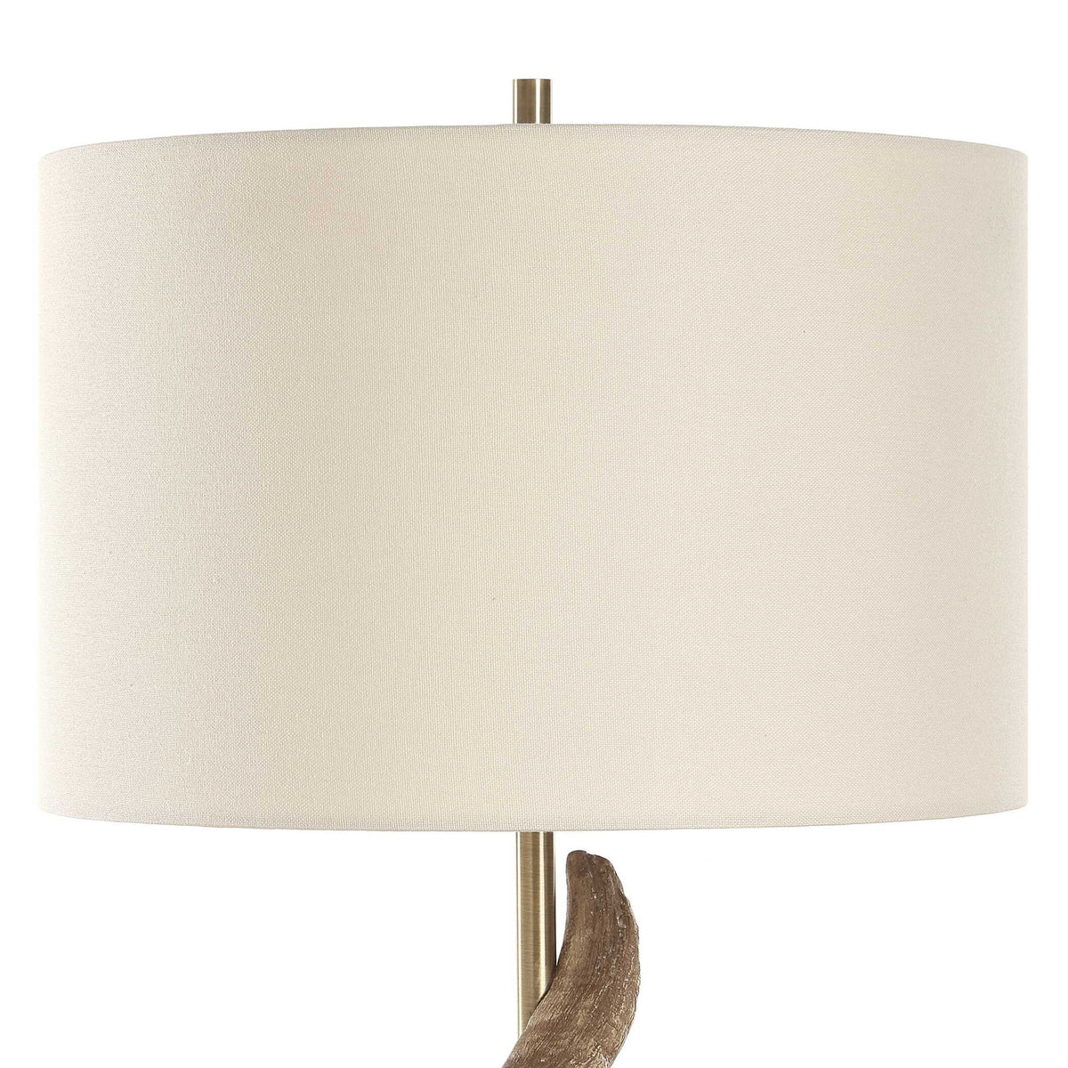 Rams - Horn Table Lamp - Light Brown