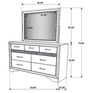 7 Drawer Dresser With Mirror - White