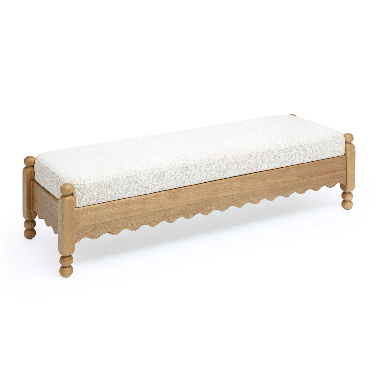 Thelma - Performance Basketweave Bench - Cream