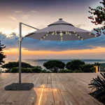 Nuti - 10' Round Umbrella, LED Light, Gray