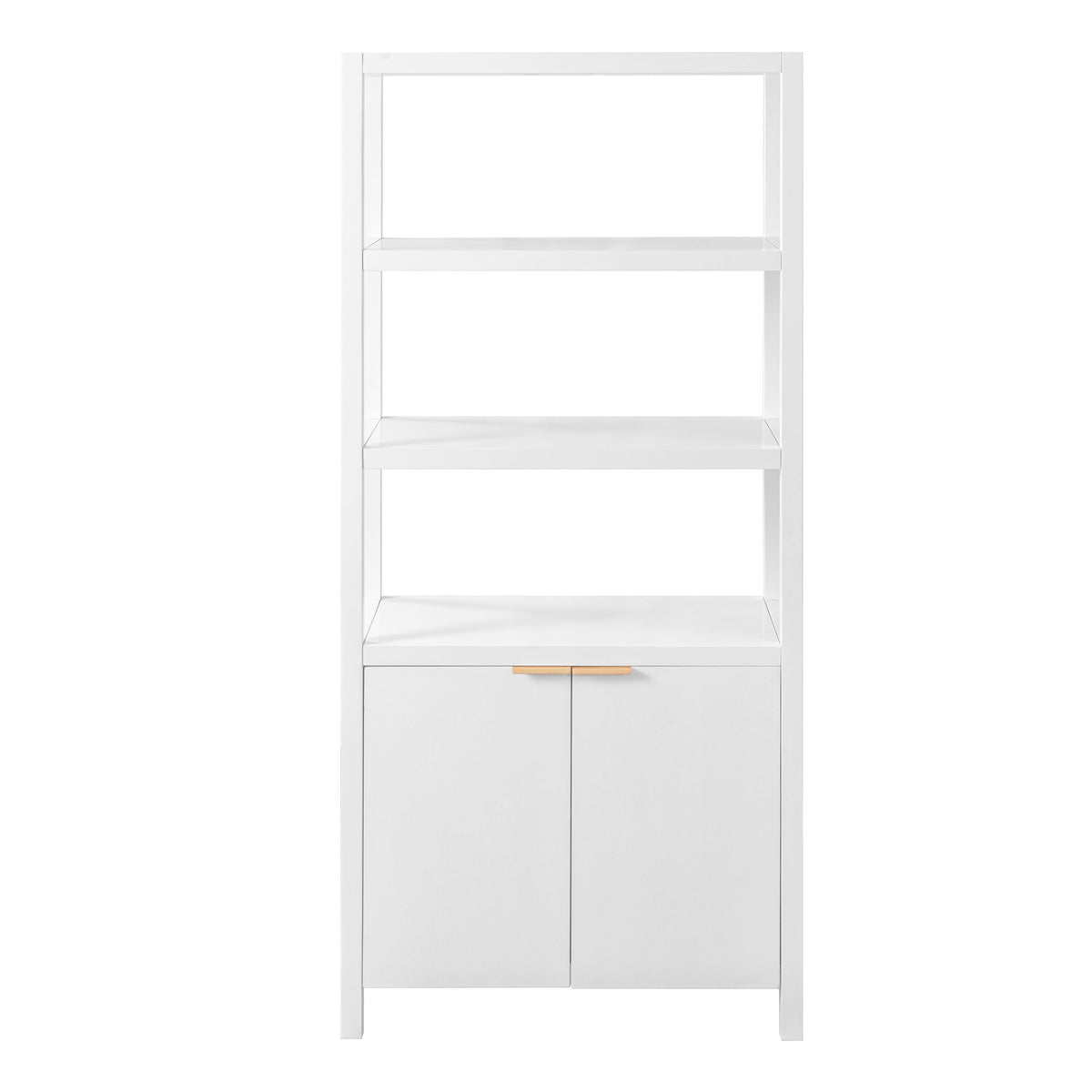 Modern Tall Storage Bookcase Cabinet With 2 Open Shelves & Double Doors