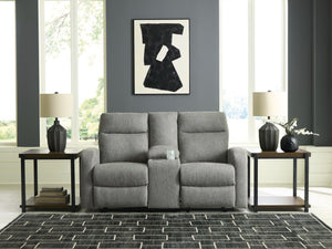 Gauntlet - Double Recline Loveseat With Console - Sterling - R&R Furniture Gallery (Fountain Valley, CA)