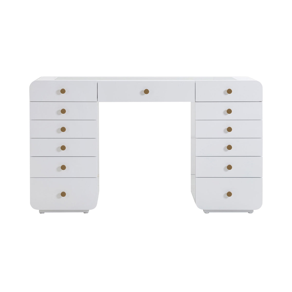 Hollywood - Desk with Jumbo LED Panel Vanity Mirror - White - R&R Furniture Gallery (Fountain Valley, CA)