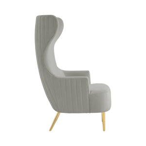 Julia - Velvet Channel Tufted Wingback Chair - R&R Furniture Gallery (Fountain Valley, CA)