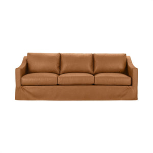 Classic Home Kipton upholstered stationary sofa with plush fabric, featuring a modern design and comfortable seating.