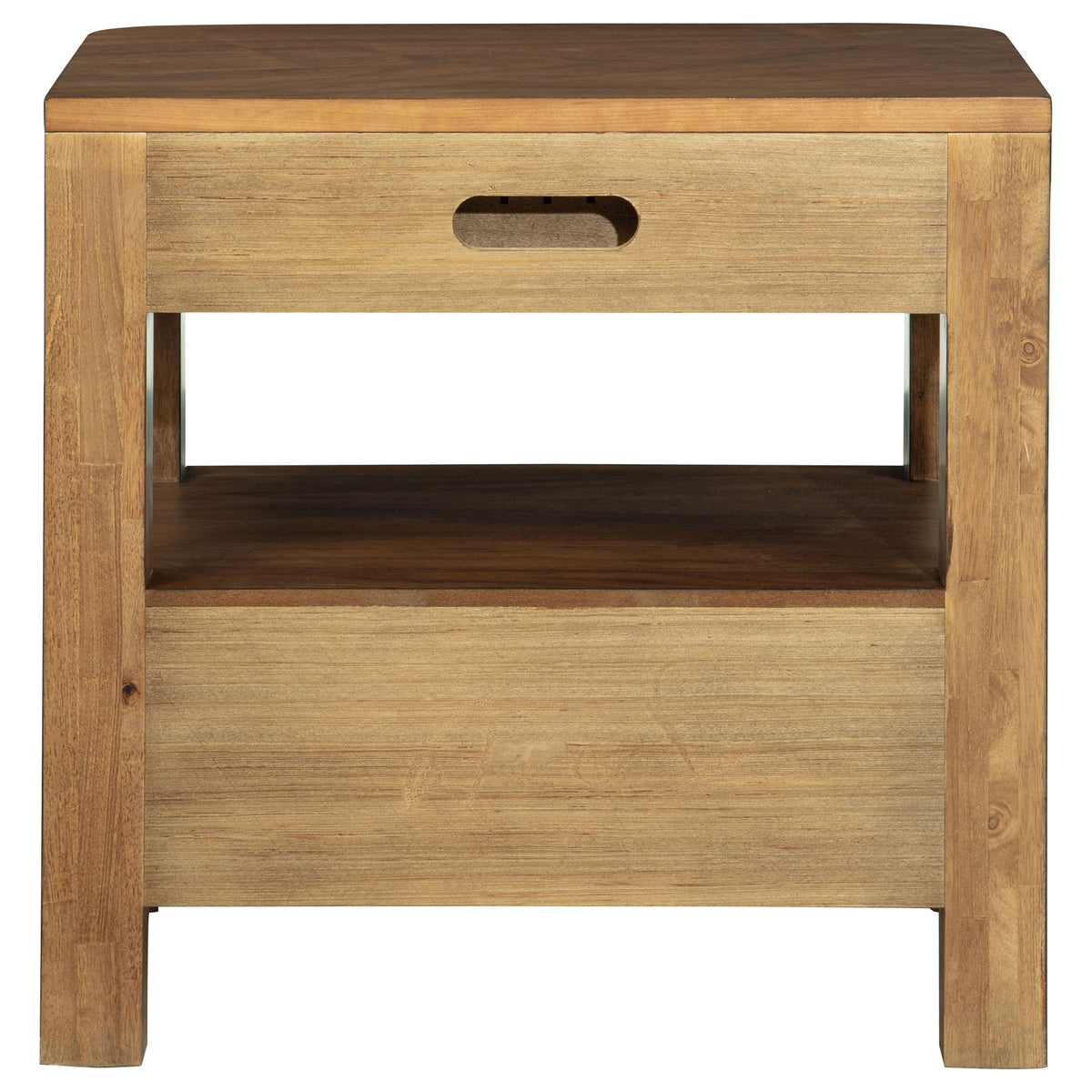 Verona - 2 Drawer Bedside Table With Hidden Storage - Walnut