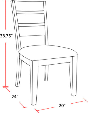Cedar Fork - Dining Table With 6 Ladderback Chairs - Smoked Arabica