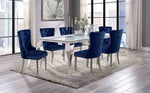 Neuveville - 7 Pc. Dining Table Set, Navy Chairs