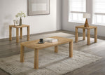 Castlewood 3-piece Cocktail Coffee Table Set Light Oak