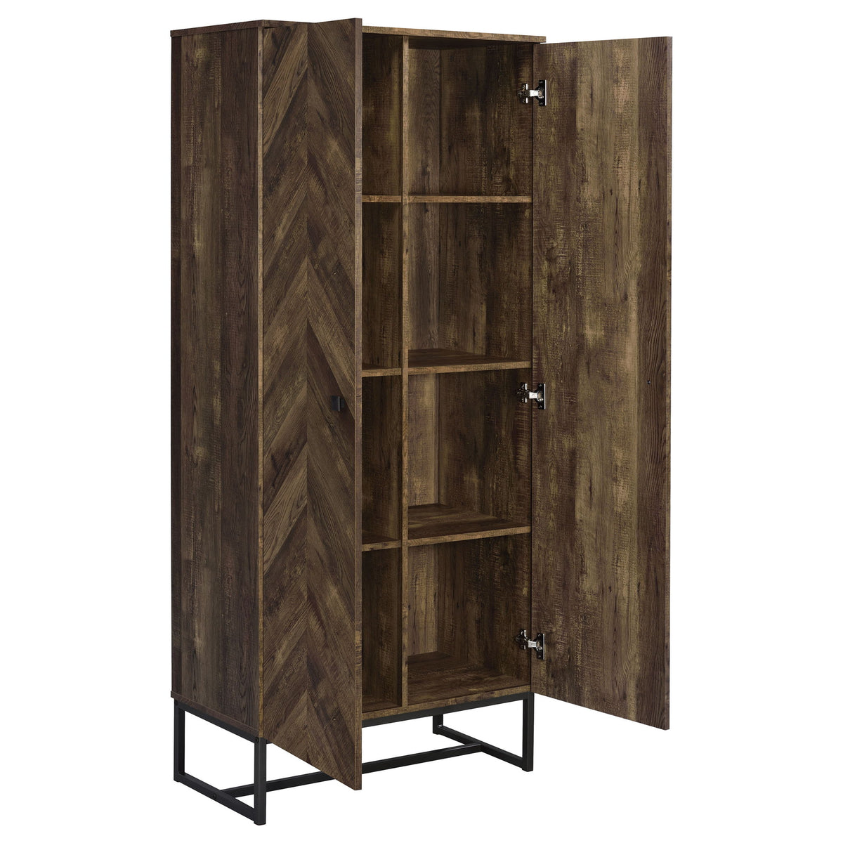 Gunderson - 8 Shelf Accent Cabinet - Oak