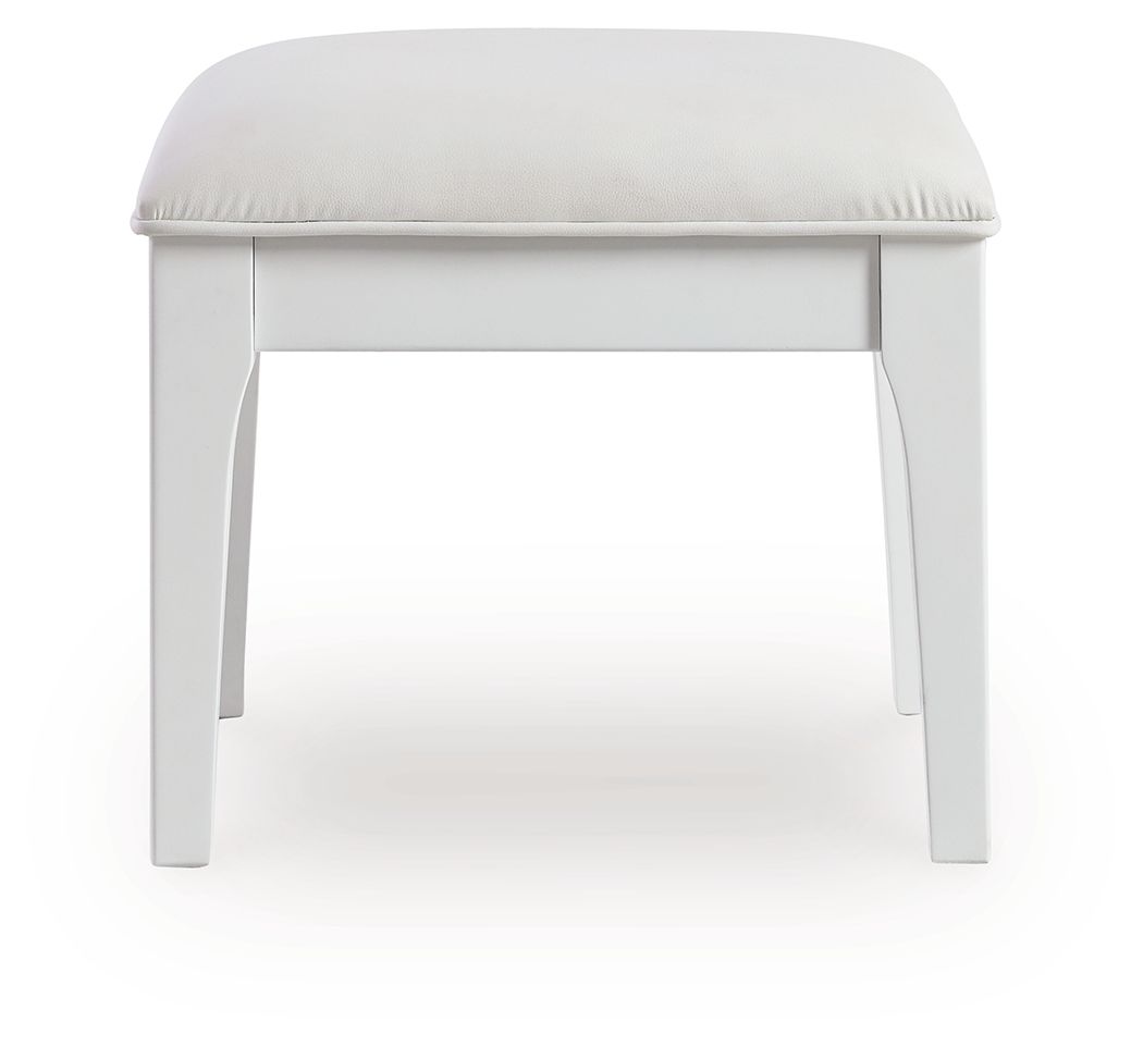 Chalanna - Vanity Stool - White - R&R Furniture Gallery (Fountain Valley, CA)