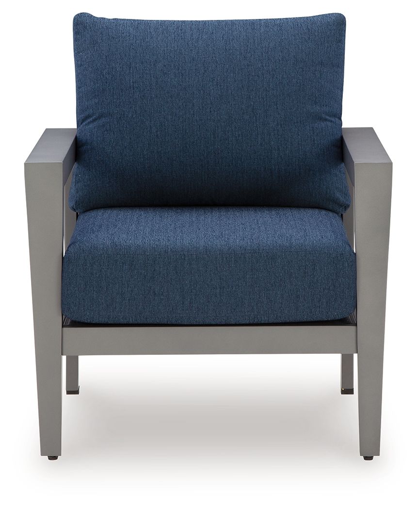 Gali - Sofa / Chairs / Table Set (Set of 4) - Gray / Blue - R&R Furniture Gallery (Fountain Valley, CA)