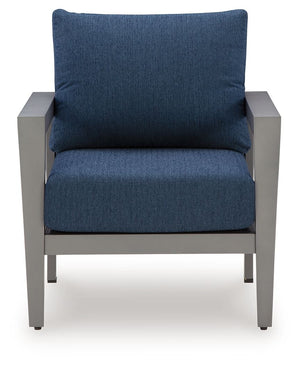 Gali - Sofa / Chairs / Table Set (Set of 4) - Gray / Blue - R&R Furniture Gallery (Fountain Valley, CA)