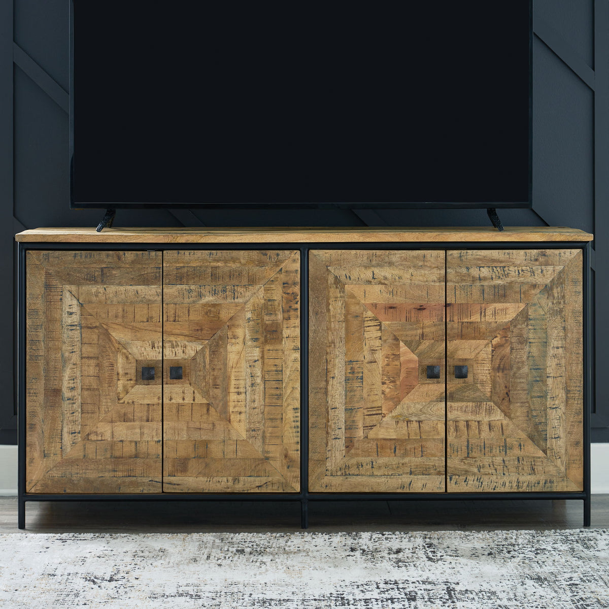 Camney - Accent Cabinet - Brown / Black - R&R Furniture Gallery (Fountain Valley, CA)