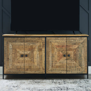 Camney - Accent Cabinet - Brown / Black - R&R Furniture Gallery (Fountain Valley, CA)