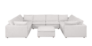 1100 - 9-Piece U-Shaped Sectional In Italian Fabric - Pearl