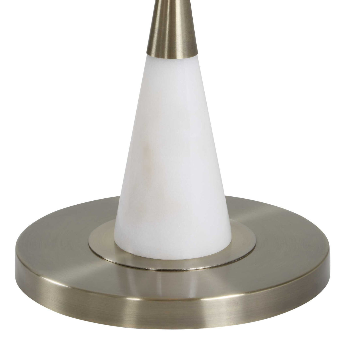 Marble Base Floor Lamp - Antique Brass / White