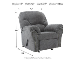 Allmaxx - Rocker Recliner - Pewter - R&R Furniture Gallery (Fountain Valley, CA)