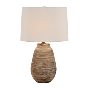 Tonachio - Etched Urn Table Lamp - Brown