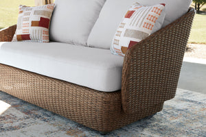 Double Point - Loveseat, Swivel Chairs Set (Set of 3) - Beige - R&R Furniture Gallery (Fountain Valley, CA)