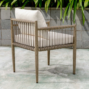 Borneo - Outdoor Dining Chair - White / Dark Gray