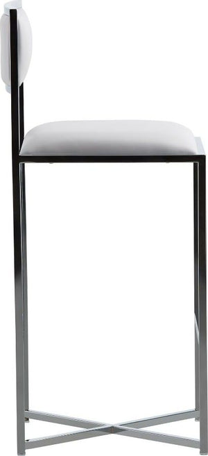 Amalfi X-Base Bar Stool in White Leather