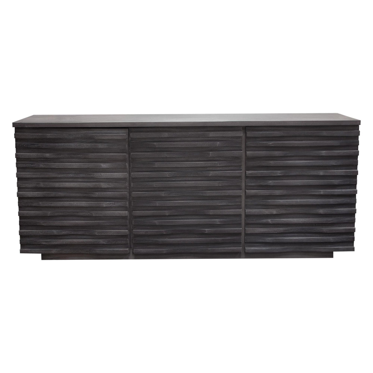 Bastille 69" 3-Door Solid Acacia Wood Sideboard in Smoke Grey Finish by Diamond Sofa