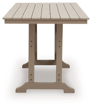 Seacliff Beach - Rectangular Counter Height Dining Table With Umbrella Option - Medium Brown - R&R Furniture Gallery (Fountain Valley, CA)