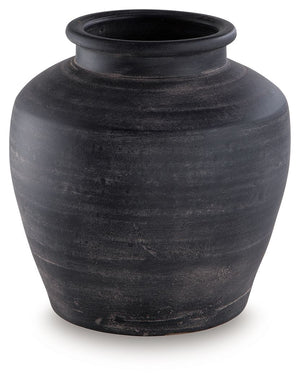 Signature Design by Ashley Meadie 12-inch vase with a sleek, modern shape, perfect for displaying flowers or decorative arrangements.