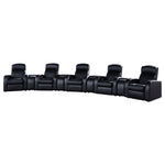 9 Piece Home Theater Seating Set With Recliners And Wedge Consoles - Black