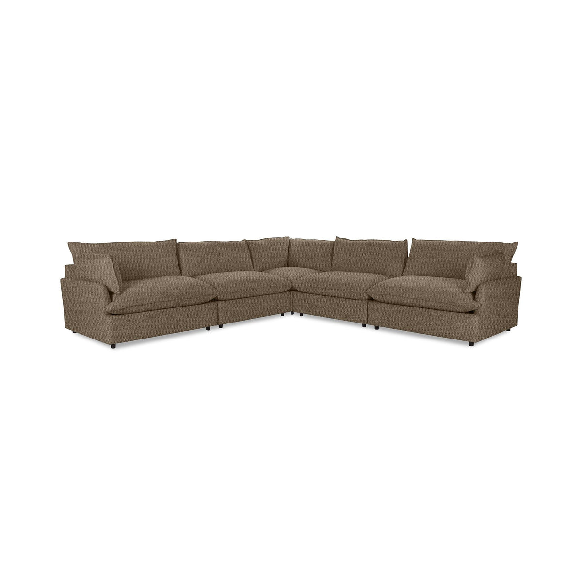 Classic Home Caplan modular sectional with beige upholstery and multiple seating sections, showcasing a contemporary stationary sectional sofa.