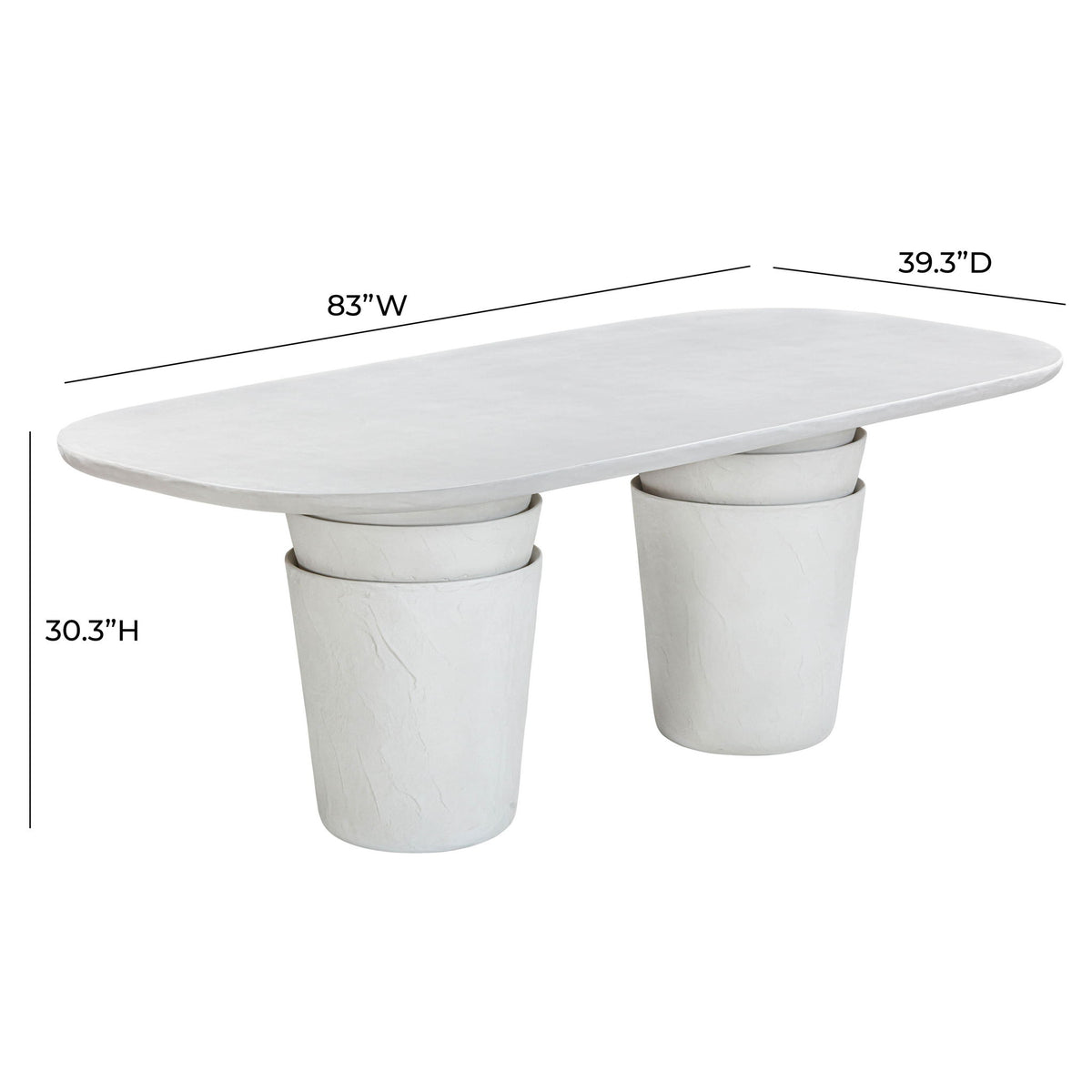 Margot - Faux Plaster Indoor / Outdoor Concrete Dining Table - Light Gray - R&R Furniture Gallery (Fountain Valley, CA)