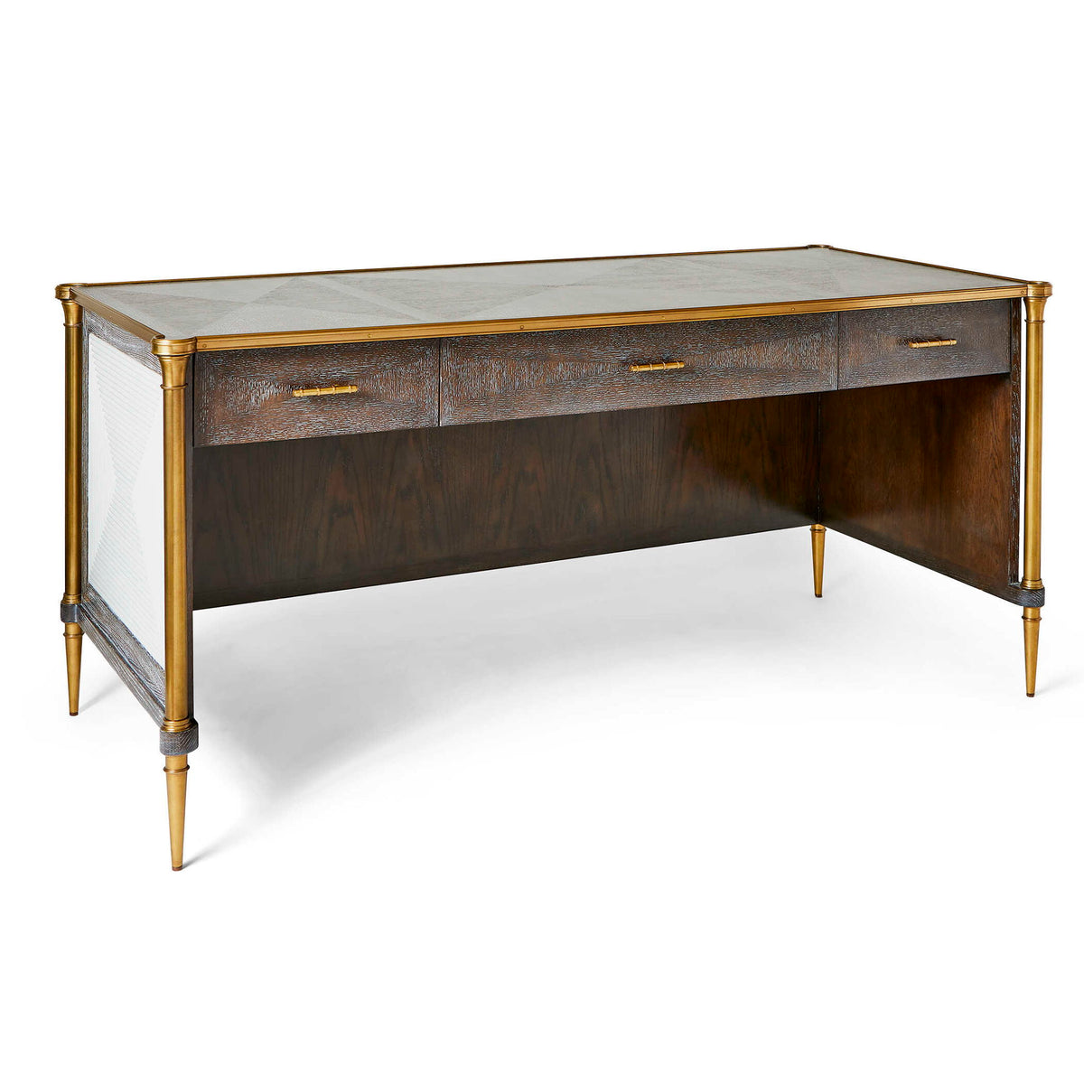 Let It Drop - Desk - Brown / Gold / White