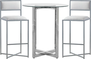 Amalfi X-Base Bar Stool in White Leather
